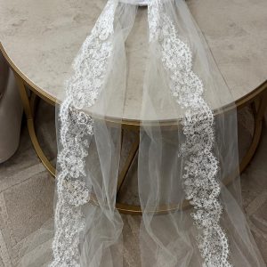 طرحة عروس دانتيل فاخرة موديل 1